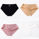 4 PCS/Lot Seamless Panties For Women Plain Panties Slip Silk Female Underwear Soft Thin Light Panti Culotte Femme Underpants