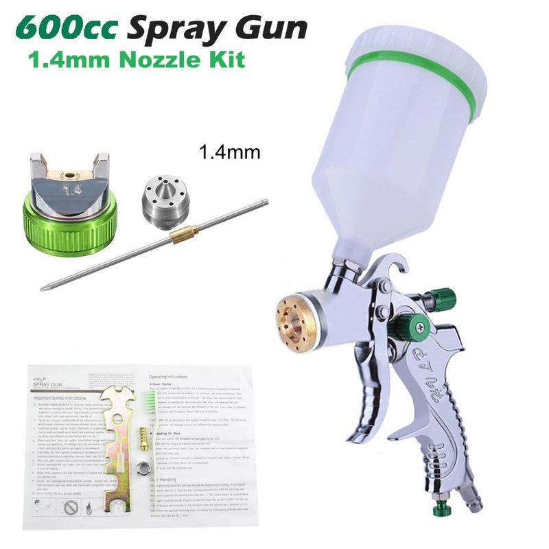 WENXING Professional HVLP Spay Gun 1.4/1.7/2.0mm Nozzle Gravity Airbrush For Car Painting