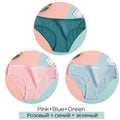 FINETOO Women&#39;s Cotton Panties 3Pcs Soft Striped Women Underpants Solid Girls Briefs Sexy Female Lingerie M-XL Comfort Underwear