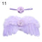2pcs/set Cute Newborn Angel Feather Wings with Baby Girl Rose Flower Headband Hair Accessories for Infant Photography Props
