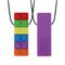 1Pc Sensory Chew Necklace Brick Chewy Kids Silicone Biting Pencil Topper Teether Toy, Silicone teether for children with autism