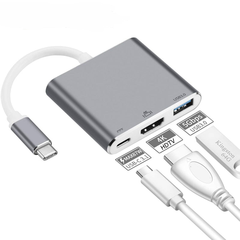 Rankman Type-C to 4K HDMI-compatible VGA USB C 3.0 Hub Adapter for MacBook Nintendo Samsung S20 Dex Huawei P30 Dock Xiaomi 10 TV