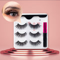 3Pairs Magnetic Lashes 3D Mink Eyelashes Wholesale Fake Eyelashes Magnetic Eyeliner With Tweezer Makeup Set For Beauty Faux Cils