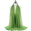 Muslim new Bubble Chiffon Hijab Scarf Women Solid Color Soft Long Shawls and Wraps Georgette Islamic Head Scarves Ladies Hijabs