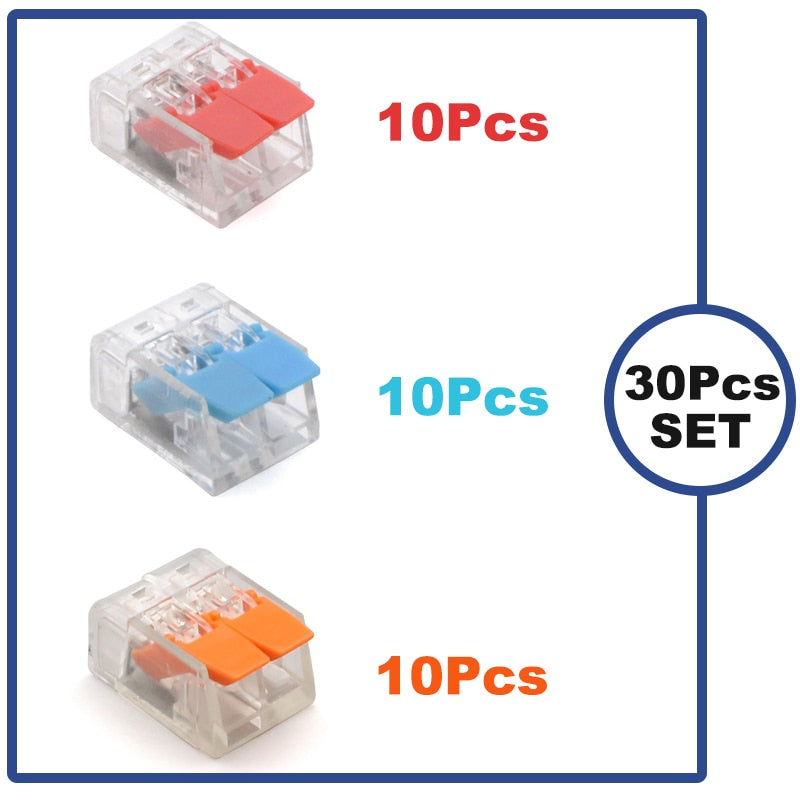 (30&amp;50Pieces) Lever Nuts-3 New style compact Splicing Connectors Quick Disconnect Wire Connectors AWG 24-12