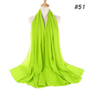 Muslim Bubble Chiffon Hijab Scarf Women Solid Color Soft Long Shawls and Wraps Georgette Head Scarves Ladies Hijabs