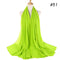 Muslim Bubble Chiffon Hijab Scarf Women Solid Color Soft Long Shawls and Wraps Georgette Head Scarves Ladies Hijabs