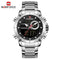 NAVIFORCE Luxury Original Men Sports Wrist Watch Gold Quartz Steel Waterproof Dual Display Clock Watches Relogio Masculino 9163
