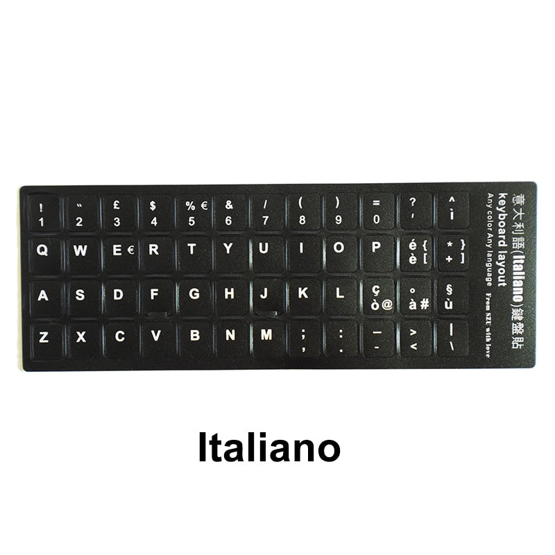 Russian French English Arabic Spanish Portuguese Hebrew Keyboard Stickers Letter Alphabet Layout Sticker For Laptop Desktop PC