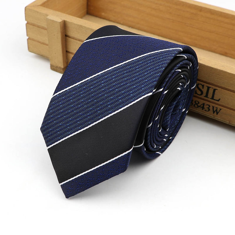 61 Colors Jacquard Striped Plaid Paisley Necktie 6cm Polyester Male Narrow Tie Skinny Tuxedo Suit Shirt Gift For Men Accessory