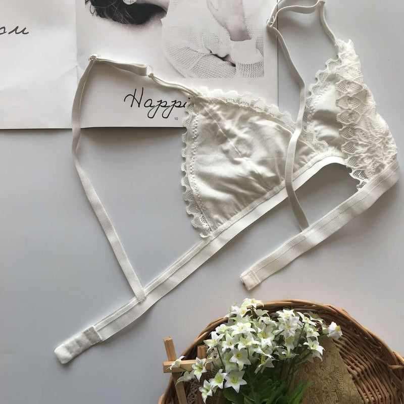 SP&amp;CITY Summer Sexy Lace Tube Top Women Hollow Out Bralette Thin Chest Girl  Bras Seamless Transparent Lingerie French Underwear