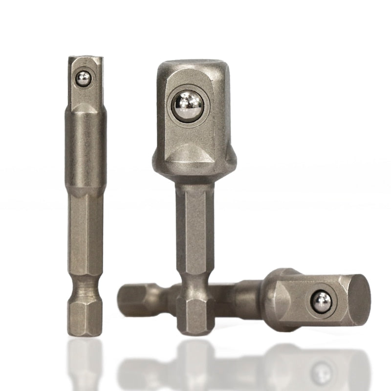 XCAN 3pcs 1/4 &quot;3/8&quot; 1/2 &quot; Socket Adapter Hex Shank Drill bits Extension Rod Power Tool Accessories