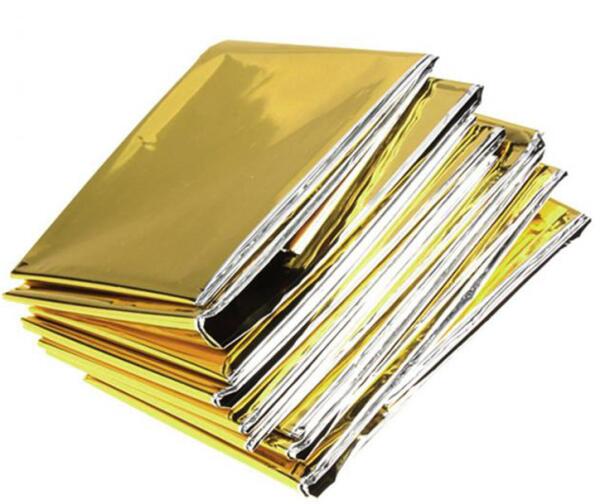 Rayseeda Folding Emergency Blanket 210cm*130cm Silver/Gold Emergency Survival Rescue Shelter Outdoor Camping Keep Warm Blankets