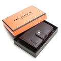 CONTACT&#39;S Genuine Leather RFID Vintage Wallet Men With Coin Pocket Short Wallets Small Zipper Walet With Card Holders Man Purse