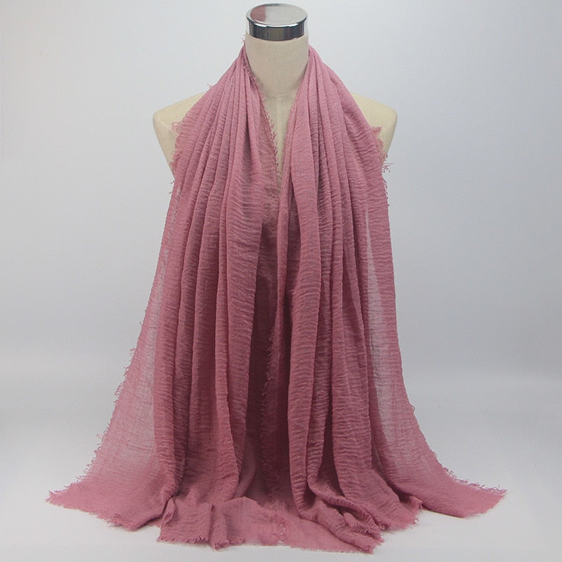 wholesale price 70*180cm women muslim crinkle hijab scarf femme musulman soft cotton headscarf islamic hijab shawls and wraps