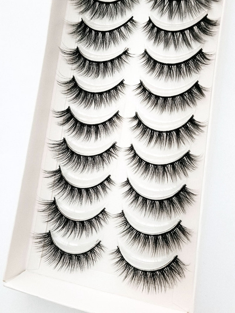 NEW 10 Pairs Natural False Eyelashes Fake Lashes Long Makeup 3d Mink Lashes Extension Eyelash Mink Eyelashes for Beauty 54