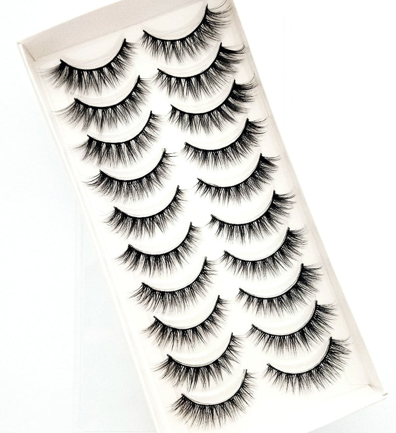 NEW 10 Pairs Natural False Eyelashes Fake Lashes Long Makeup 3d Mink Lashes Extension Eyelash Mink Eyelashes for Beauty 54