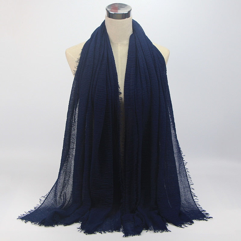 wholesale price 70*180cm women muslim crinkle hijab scarf femme musulman soft cotton headscarf islamic hijab shawls and wraps