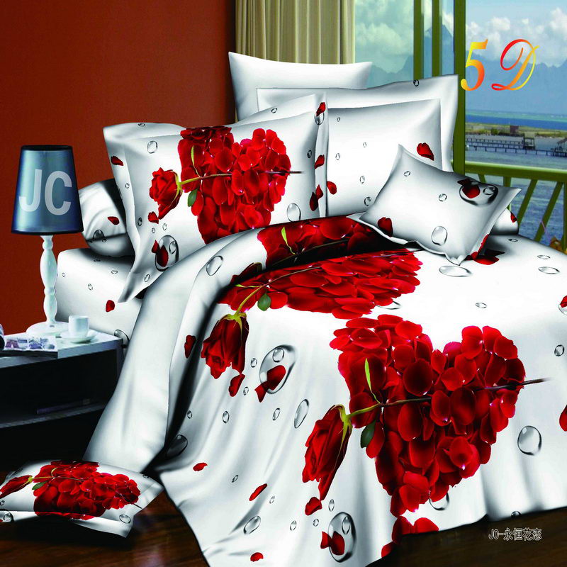 Home textiles cotton Leopard grain rose 3D bedding sets King size 4 Pcs of duvet cover bed sheet pillowcase bedclothes