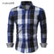 XingDeng Classic Plaid Fashion Casual spring autumn Shirt Men top Shirts Long Sleeve Social Dress blouse plus size 3XL