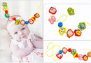 26pcs Wooden Toys Baby DIY Toy Cartoon Fruit Animal Stringing Threading Wooden beads Toy Monterssori Educational for Kids GYH