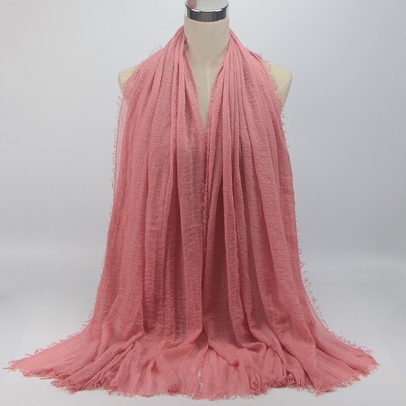 wholesale price 70*180cm women muslim crinkle hijab scarf femme musulman soft cotton headscarf islamic hijab shawls and wraps