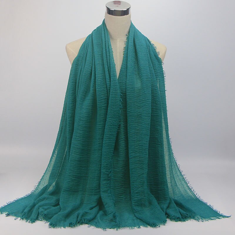 wholesale price 70*180cm women muslim crinkle hijab scarf femme musulman soft cotton headscarf islamic hijab shawls and wraps
