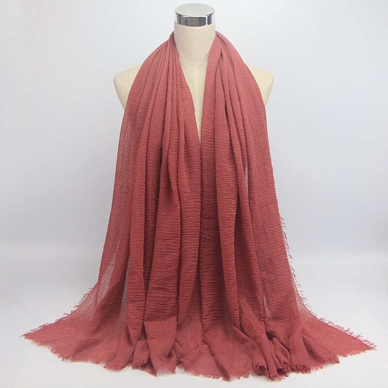 wholesale price 70*180cm women muslim crinkle hijab scarf femme musulman soft cotton headscarf islamic hijab shawls and wraps
