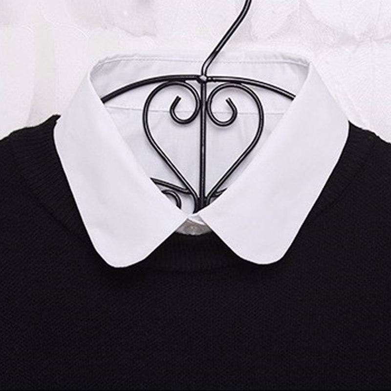 Women Cotton Lace Fake Collar Blouse Vintage Detachable Collar Women&