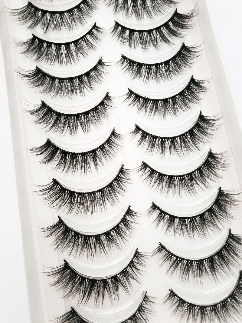 NEW 10 Pairs Natural False Eyelashes Fake Lashes Long Makeup 3d Mink Lashes Extension Eyelash Mink Eyelashes for Beauty 54