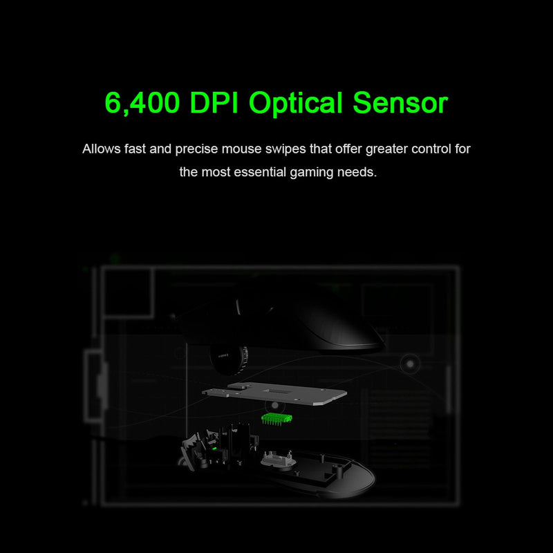 Razer DeathAdder Essential Wired Gaming Mouse 6400DPI Ergonomic Professional-Grade Optical Sensor Razer Mice For Computer Laptop