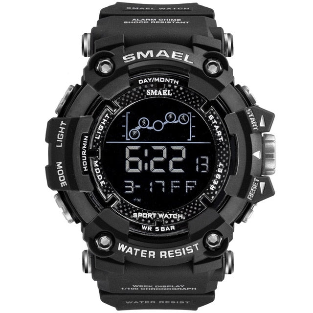SMAEL Mens Watch Military Waterproof Sport WristWatch Digital Stopwatches For Men 1802 Military Electronic Watches Male Clock