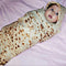 1 Set Burrito Blanket Baby Flour Tortilla Swaddle Winter 100% Flannel Baby Blanket Sleeping Swaddle Wrap +Hat Baby Sheets