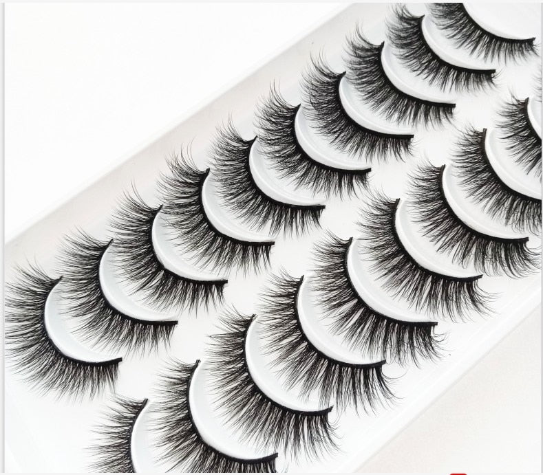 NEW 10 Pairs Natural False Eyelashes Fake Lashes Long Makeup 3d Mink Lashes Extension Eyelash Mink Eyelashes for Beauty 54
