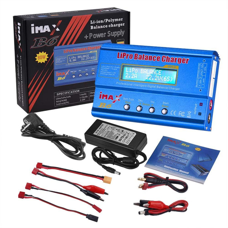HTRC IMAX B6 80W Lipo Charger For NiMh Li-ion Ni-Cd Lipo Battery Charger Balance Discharger+15V 6A Adapter Optional Rc Charger