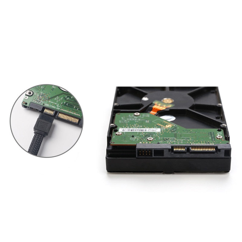 50CM SATA 3.0 III SATA3 7pin Data Cable 6Gb/s SSD Cables HDD Hard Disk Data Cord with Nylon Sleeved Premium Version