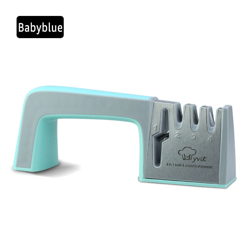 Knife Sharpener 4 in 1 Diamond Coated&amp;Fine Rod Knife Shears and Scissors Sharpening stone System Stainless Steel Blades