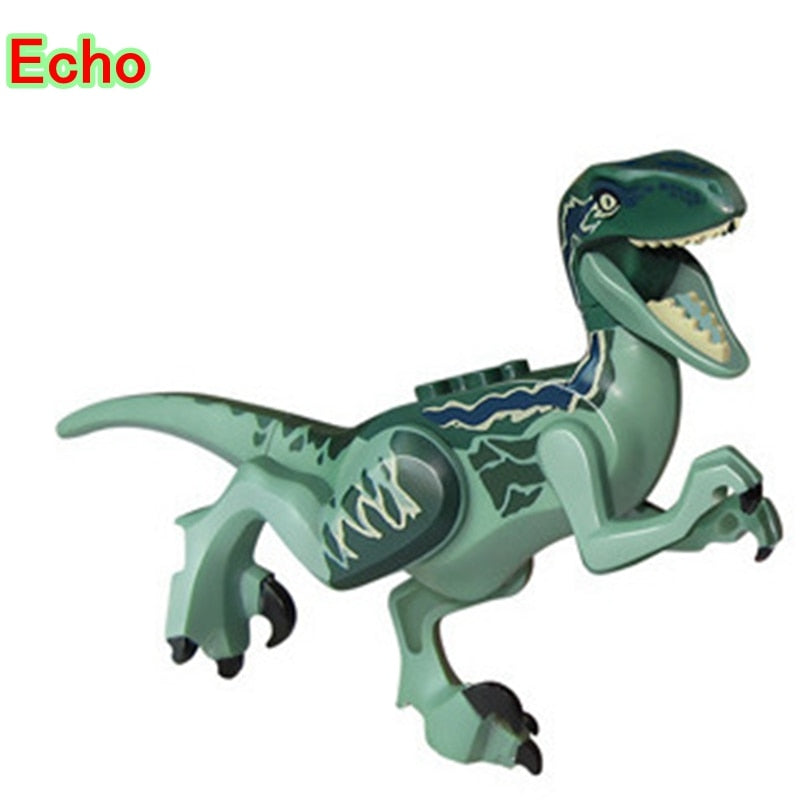 Locking Blocks Jurassic Dinosaurs Tyrannosaurus Rex Wyvern Velociraptor Stegosaurus Building Blocks Toys For Children Dinosaur