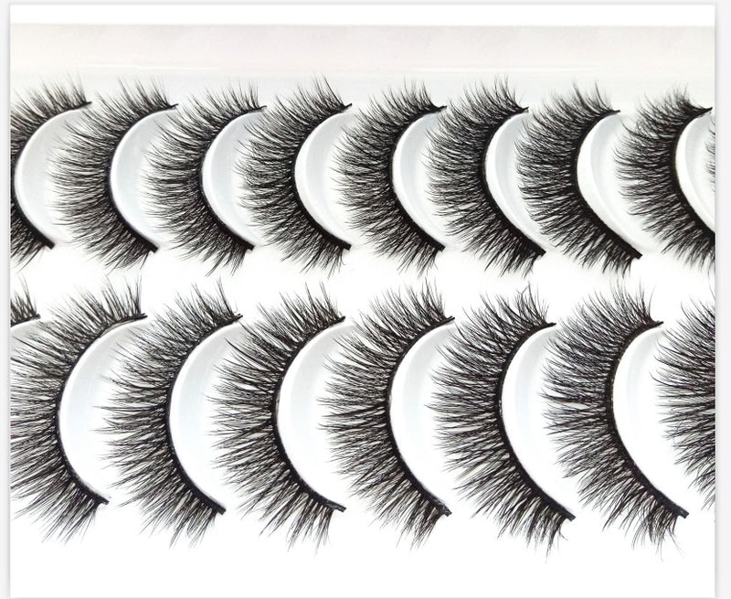 NEW 10 Pairs Natural False Eyelashes Fake Lashes Long Makeup 3d Mink Lashes Extension Eyelash Mink Eyelashes for Beauty 54