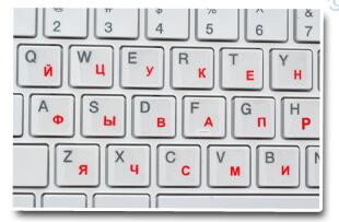 Russian Keyboard Stickers Transparent Paster Tags Strong Viscosity Keyboard Cover Alphabet Layout With Button Letters Waterproof