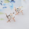 Elegant and Charming Black Rhinestone Full Crystals Square Stud Earrings for Women Girls Statement Piercing Jewelry