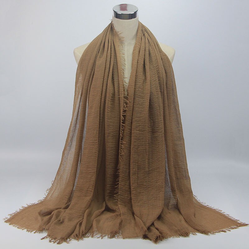 wholesale price 70*180cm women muslim crinkle hijab scarf femme musulman soft cotton headscarf islamic hijab shawls and wraps