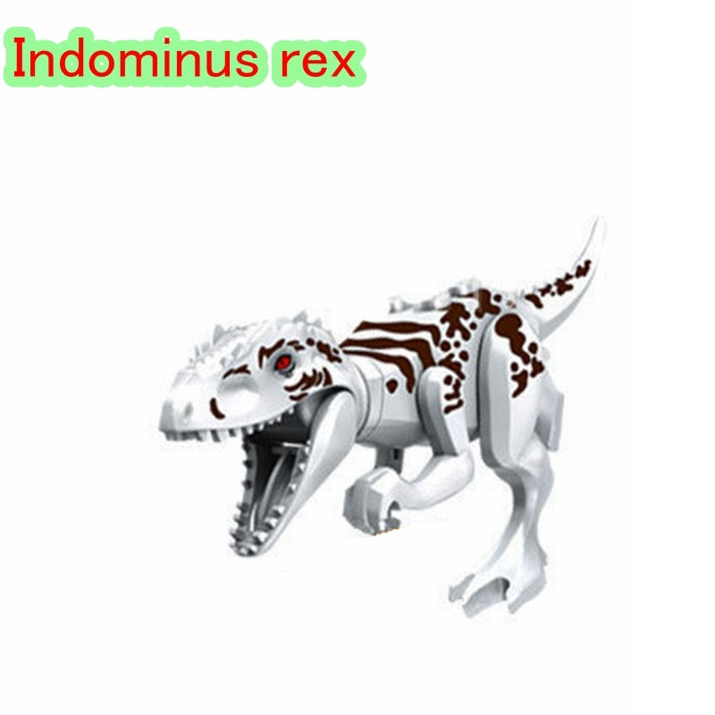 Locking Blocks Jurassic Dinosaurs Tyrannosaurus Rex Wyvern Velociraptor Stegosaurus Building Blocks Toys For Children Dinosaur