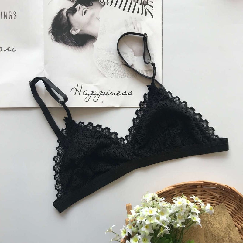 SP&amp;CITY Summer Sexy Lace Tube Top Women Hollow Out Bralette Thin Chest Girl  Bras Seamless Transparent Lingerie French Underwear