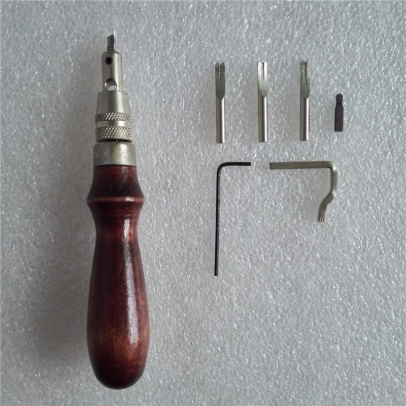 7 in 1 Set Pro Leathercraft Adjustable Stitching and Groover Crease Leather Tool DIY Handmade Practical