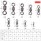 Meredith 50PCS/Lot Fishing Swivels Ball Bearing Swivel with Safety Snap Solid Rings Rolling Swivel for Carp Fishing Accessories