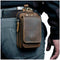 Real Leather men Casual Design Small Waist Bag Cowhide Fashion Hook Bum Bag Waist Belt Pack Cigarette Case 5.5&quot; Phone Pouch 1609