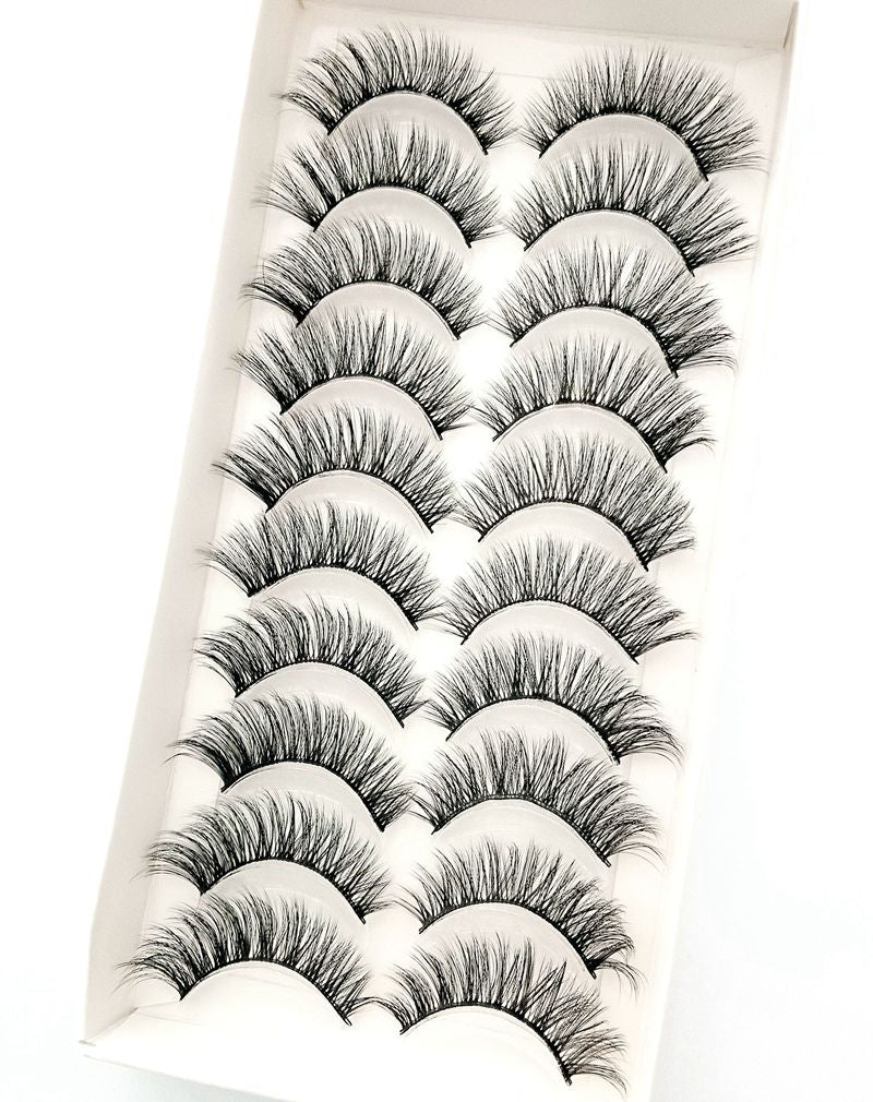 NEW 10 Pairs Natural False Eyelashes Fake Lashes Long Makeup 3d Mink Lashes Extension Eyelash Mink Eyelashes for Beauty 54