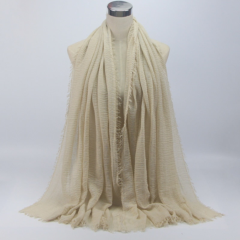 wholesale price 70*180cm women muslim crinkle hijab scarf femme musulman soft cotton headscarf islamic hijab shawls and wraps