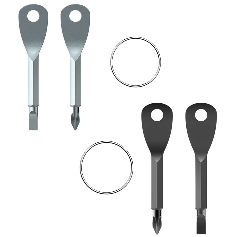 1 Set Stainless Steel Mini EDC Multifunction Screwdriver Key Shape Slotted Screwdrivers Keychain Pocket Repair Tool